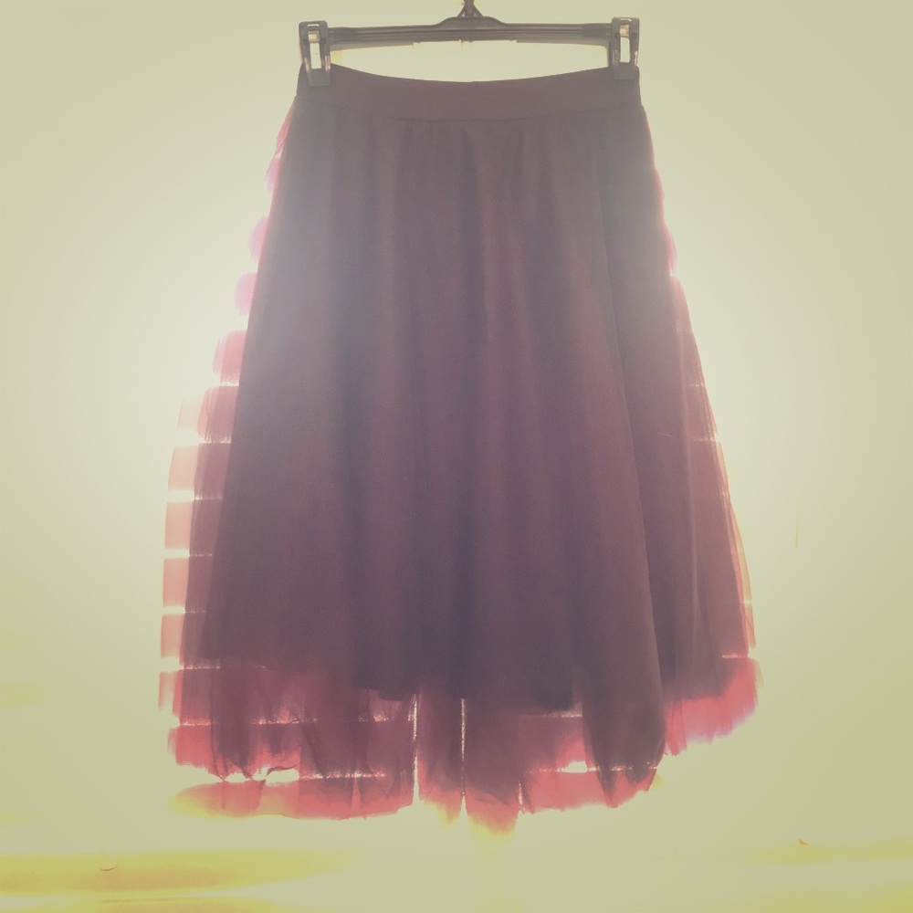 Burgundy tulle skirt from Charlotte Russe